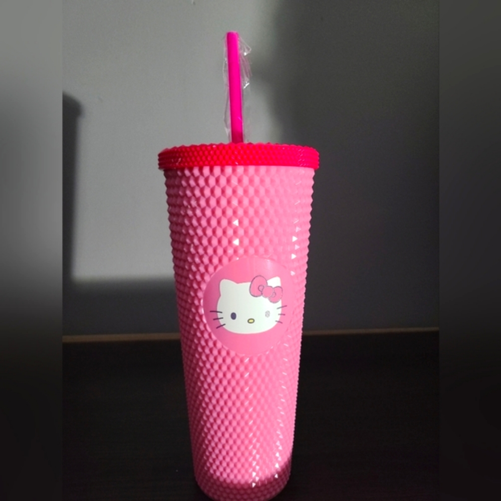 Hello Kitty pink studded tumbler cup New with tags